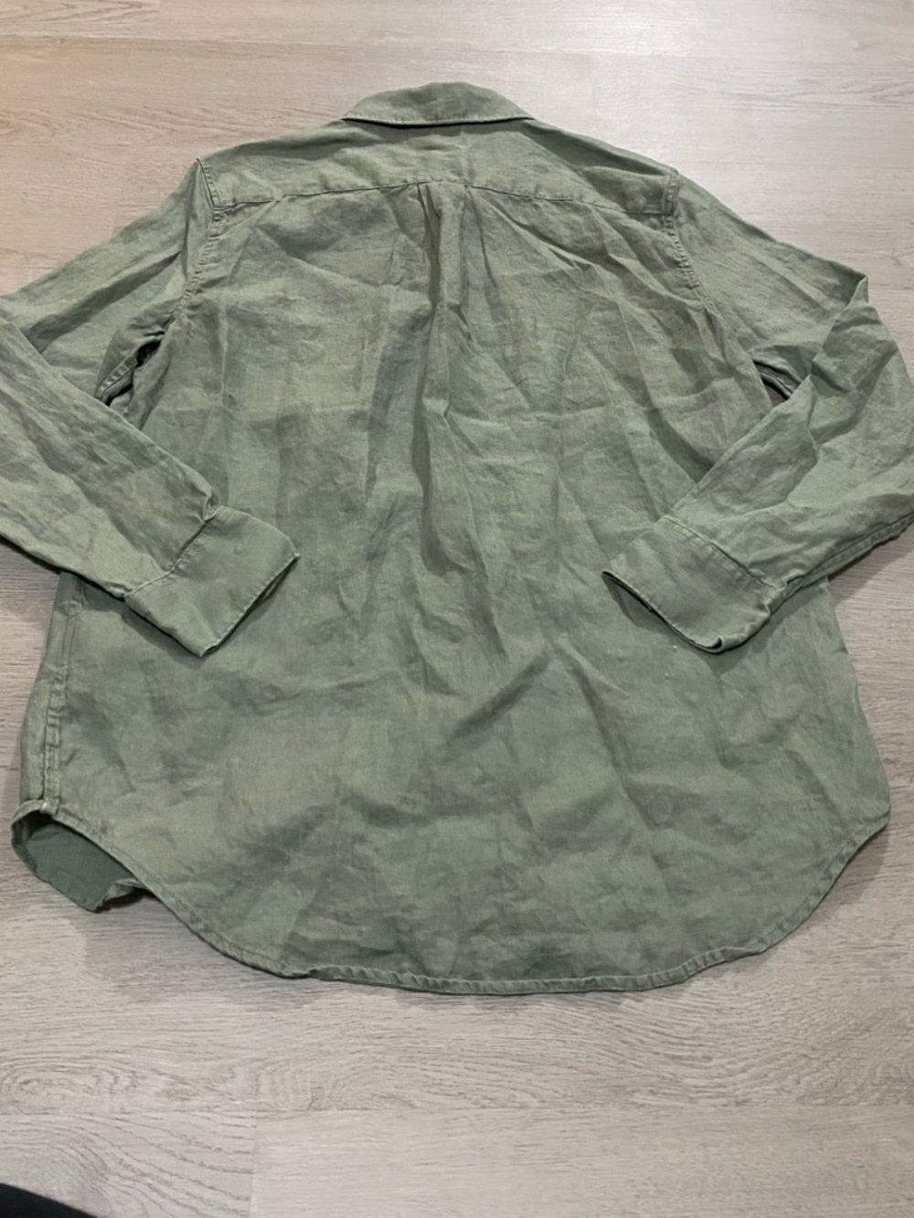 Quince Women's 100% European Linen Long-Sleeve Button Up Shirt Light Cargo S - Picture 3 of 7